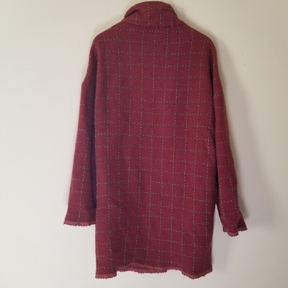 Red Plaid Women's Coat - Picture 2 of 6